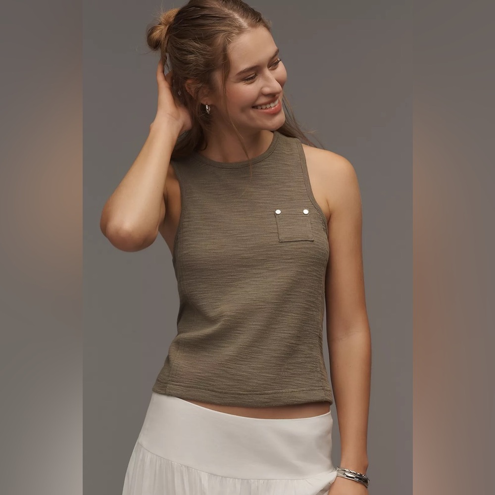 NWT Pilcro Cotton Blend Pocket Tank Top